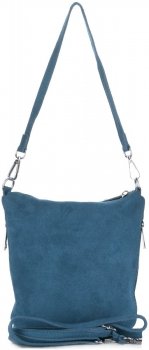 GEANȚĂ DIN PIELE tip poștaș Genuine Leather denim 85A