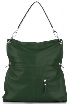 GEANȚĂ DIN PIELE shopper bag Vera Pelle verde de sticlă 25