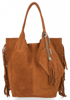 GEANȚĂ DIN PIELE shopper bag Vittoria Gotti roșcat B16