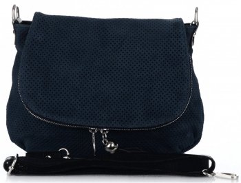 GEANȚĂ DIN PIELE tip poștaș Genuine Leather bleumarin A20E