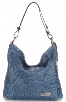 GEANȚĂ DIN PIELE shopper bag Vittoria Gotti albastru V2054