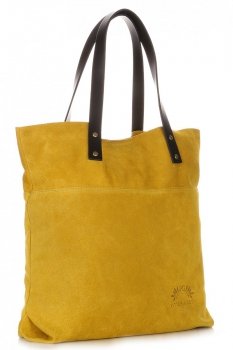 GEANȚĂ DIN PIELE shopper bag Vittoria Gotti galben V8267