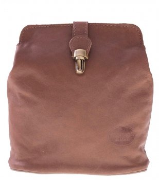 GEANȚĂ DIN PIELE tip poștaș Genuine Leather maro pământiu 217