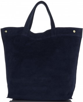 GEANȚĂ DIN PIELE shopper bag Vera Pelle bleumarin A19