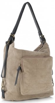 GEANȚĂ DIN PIELE rucsac Vittoria Gotti bej V1670C