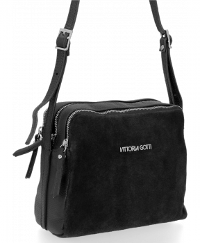 GEANȚĂ DIN PIELE universală Vittoria Gotti negru V25E