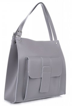 GEANȚĂ DIN PIELE shopper bag Vittoria Gotti gri 8286
