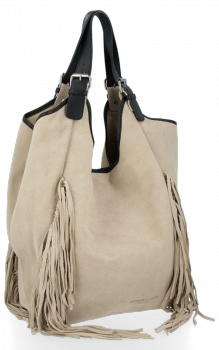 GEANȚĂ DIN PIELE shopper bag Vittoria Gotti bej B10