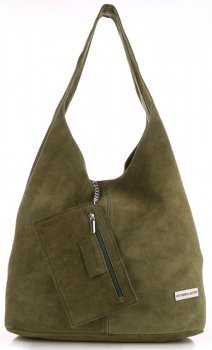 Kožené kabelka shopper bag Vittoria Gotti zelená V8802