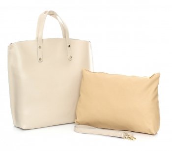 Kožené kabelka shopper bag Genuine Leather béžová 6047