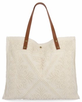 Talianska Kabelka Shopper Bag v Módnych Vzoroch 5887 Béžová
