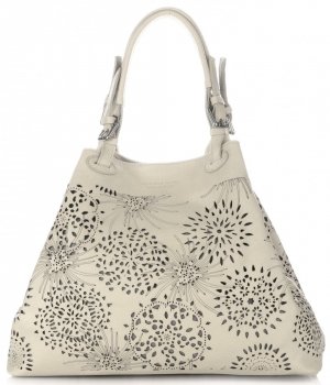Kožené kabelka shopper bag Vittoria Gotti béžová V8913