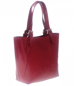 Kožené kabelka univerzálna Genuine Leather červená 941