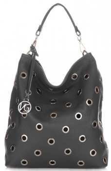 Kožené kabelka shopper bag Vittoria Gotti šedá V3077