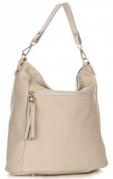 Kožené kabelka shopper bag Genuine Leather tmavo béžová 1326