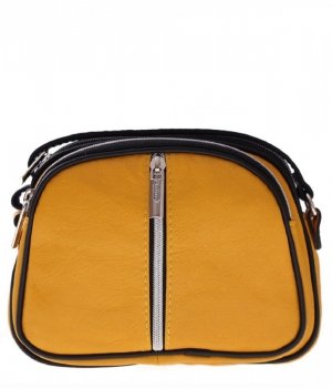 Kožené kabelka listonoška Genuine Leather žltá 333