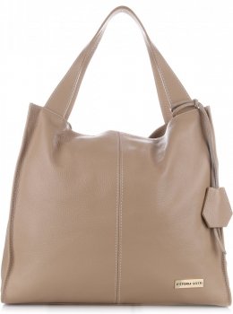 Kožené kabelka shopper bag Vittoria Gotti béžová V2