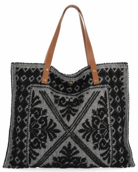Talianska Kabelka Shopper Bag v Módnych Vzoroch 5887 Čierna