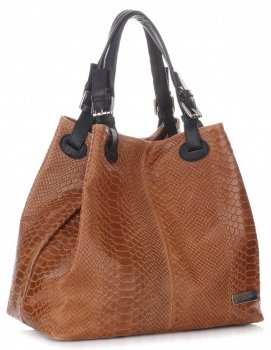 Kožené kabelka shopper bag Vittoria Gotti ryšavá V2L