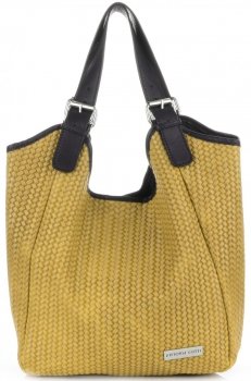 Kožené kabelka shopper bag Vittoria Gotti žltá V80050