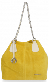 Kožené kabelka shopper bag Vittoria Gotti žltá V3081
