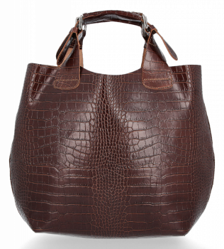 Kožené kabelka shopper bag Vittoria Gotti hnedá VG804