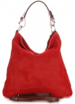 Kožené kabelka univerzálna Genuine Leather červená 17