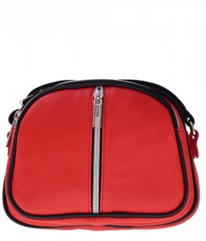 Kožené kabelka listonoška Genuine Leather malinová 333