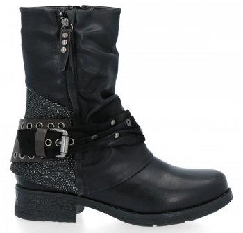 dámske členkové topánky Crystal Shoes 1045-PAcza čierna