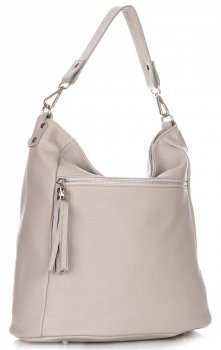 Kožené kabelka shopper bag Genuine Leather svetlo šedá 1326