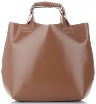 Kožené kabelka shopper bag Vera Pelle zemitá 854