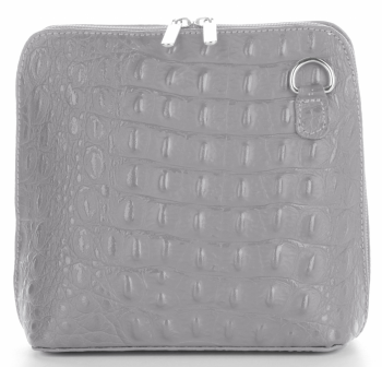 Kožené kabelka listonoška Genuine Leather svetlo šedá 218