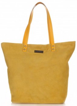 Kožené kabelka shopper bag Vittoria Gotti žltá V915