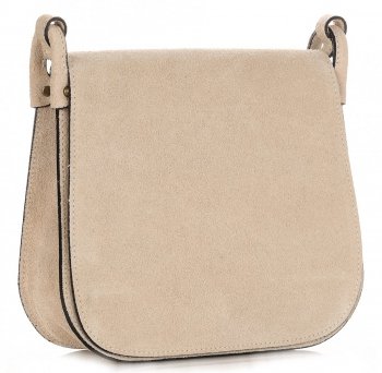 Kožené kabelka listonoška Genuine Leather béžová 0003
