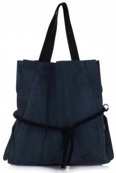 Kožené kabelka shopper bag Vittoria Gotti tmavo modrá V26A