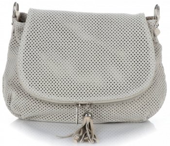Kožené kabelka listonoška Genuine Leather béžová A20E