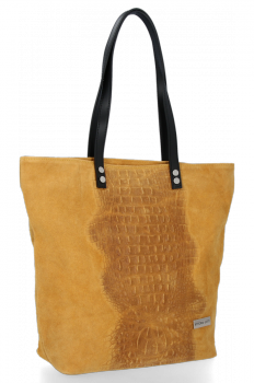 Kožené kabelka shopper bag Vittoria Gotti horčicová V2380