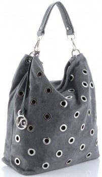 Kožené kabelka shopper bag Vittoria Gotti šedá V3077Z