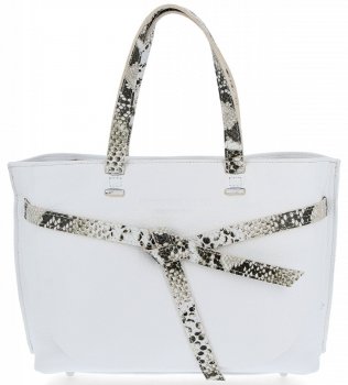 Kožené kabelka shopper bag Vittoria Gotti biela V5635