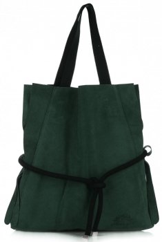 Kožené kabelka shopper bag Vittoria Gotti fľašková zelená V26A