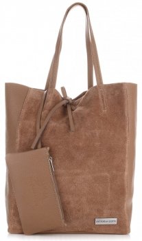 Kožené kabelka shopper bag Vittoria Gotti zemitá V602