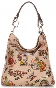 Kožené kabelka shopper bag Vittoria Gotti zemitá V45