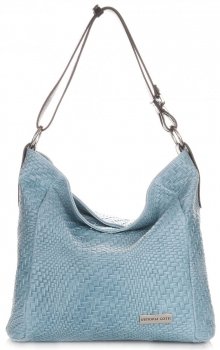 Kožené kabelka shopper bag Vittoria Gotti svetlo modrá V2054