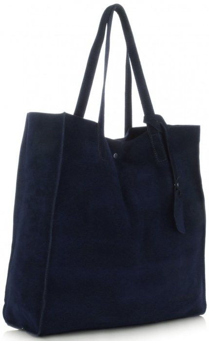 Kožené kabelka shopper bag Vittoria Gotti tmavě modrá V205454