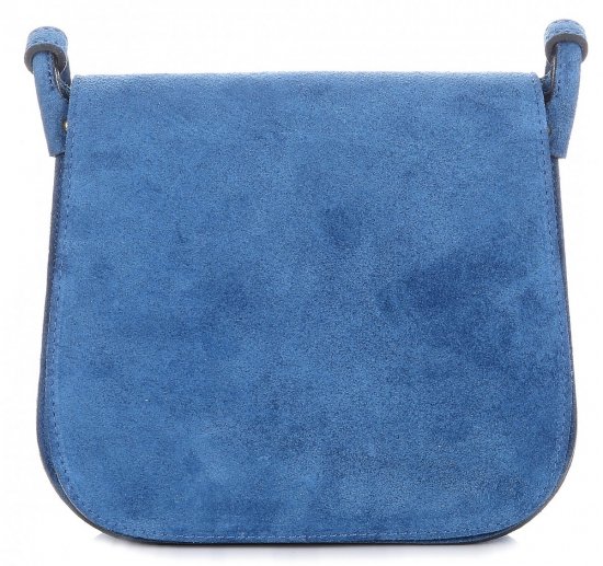 Kožené kabelka listonoška Genuine Leather modrá 0003
