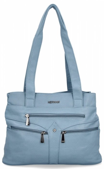 DĂĄmskĂĄ kabelka shopper bag Hernan svÄtle modrĂĄ 8006