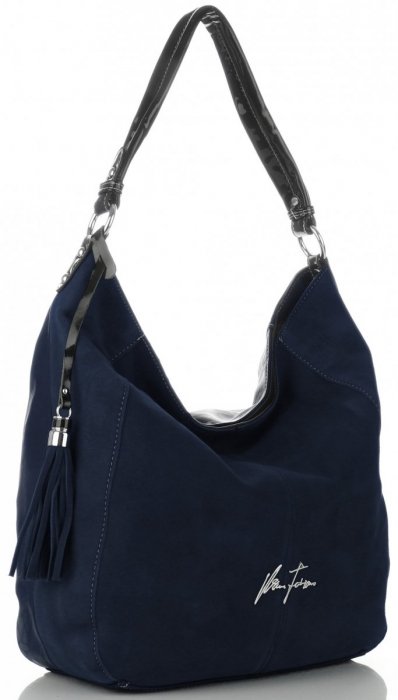 Kožené kabelka univerzální Velina Fabbiano tmavě modrá VF6150