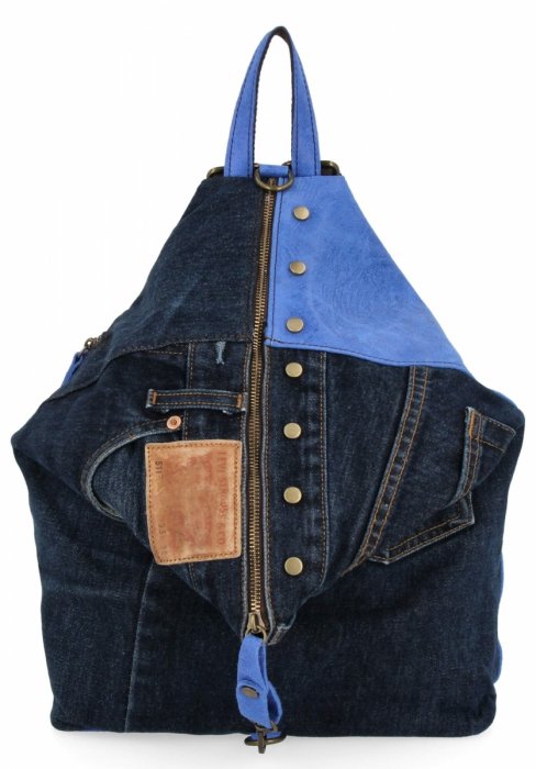 Módní dámský batoh ve velikosti XL 5883 kobaltový/džínový