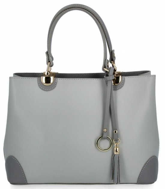 Kožené kabelka kufřík Vittoria Gotti světle šedá 5239-Fjsz