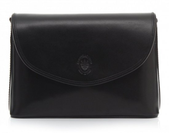 Kožené kabelka listonoška Genuine Leather černá 593
